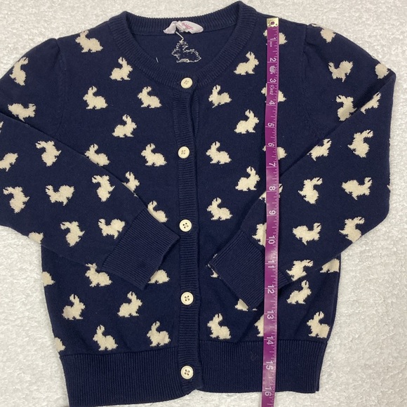 Lucie & Marc navy blue bunny rabbit button down cardigan girls size 6 - Picture 2 of 10